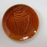 Assiettes poisson en faïence, Saint-Amand 1960