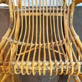 Vintage rocking chair in rattan by Rohé (Holland) from the 1960s.