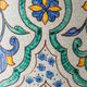Granada Albarello Ceramic Table Lamp, Hand-Painted, New Silk Shade