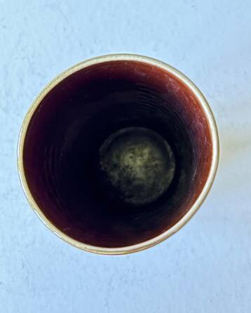 Vase "Kub 6" in olive green ceramic by Gunnar Nylund for Rörstrand, year