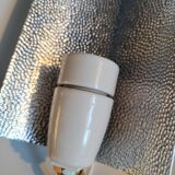 Gold and cream white saucer wall sconce