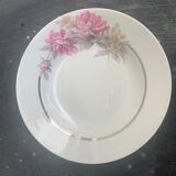 6 hollow porcelain plates with art deco peony pattern
