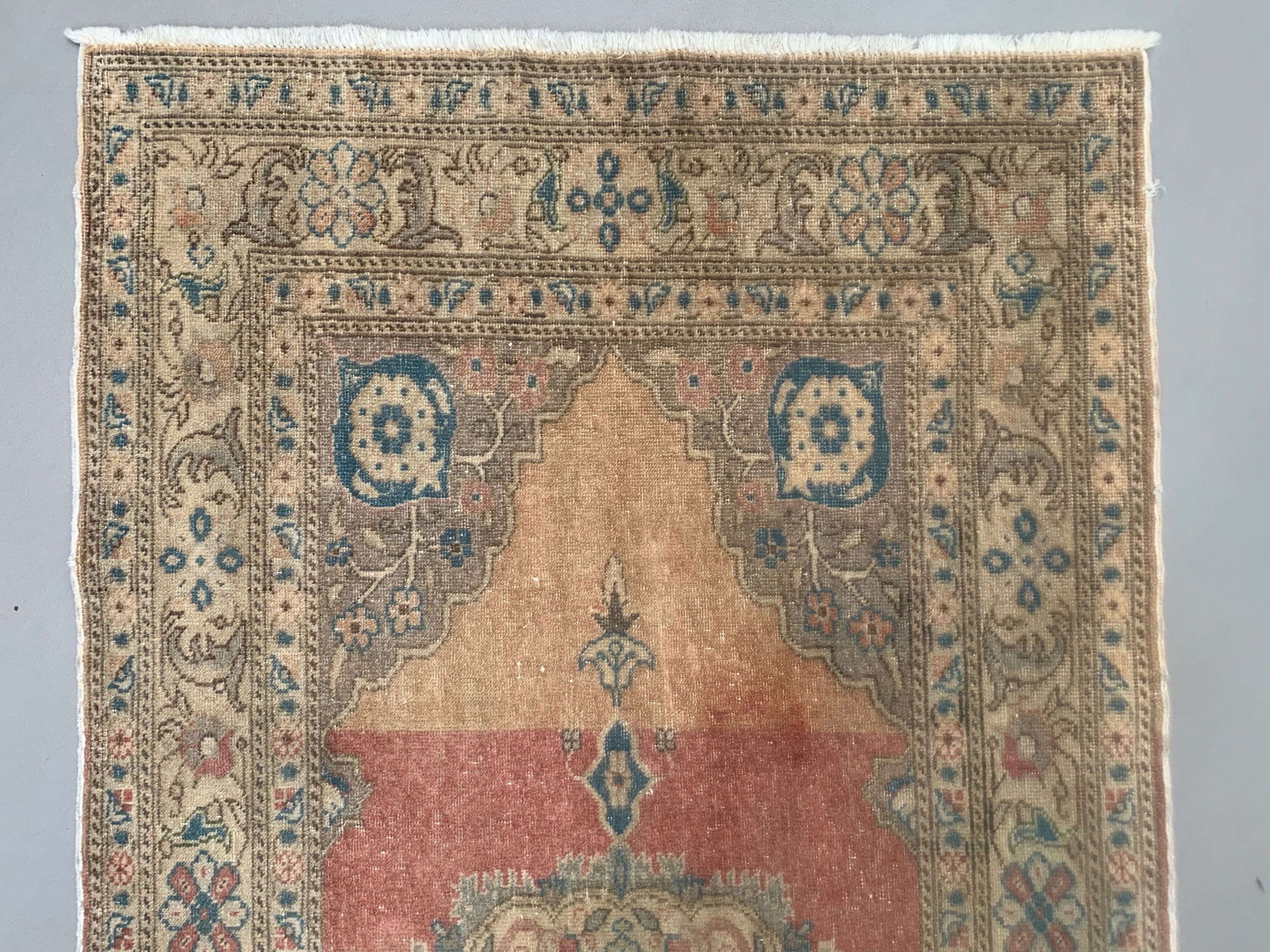 Vintage turkish oushak rug 187x91 cm carpet