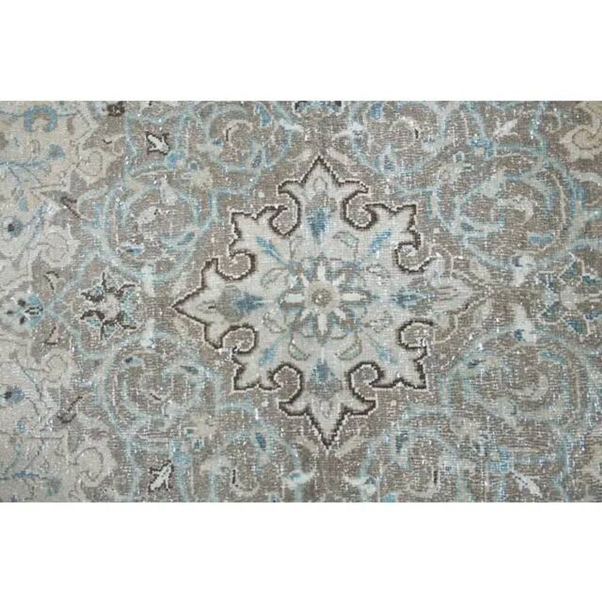 1970s Vintage Persian Handmade Wool Cotton Brown Area Rug 285x388