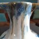 Blue and ocher enamelled stoneware vase with amphora-style handles