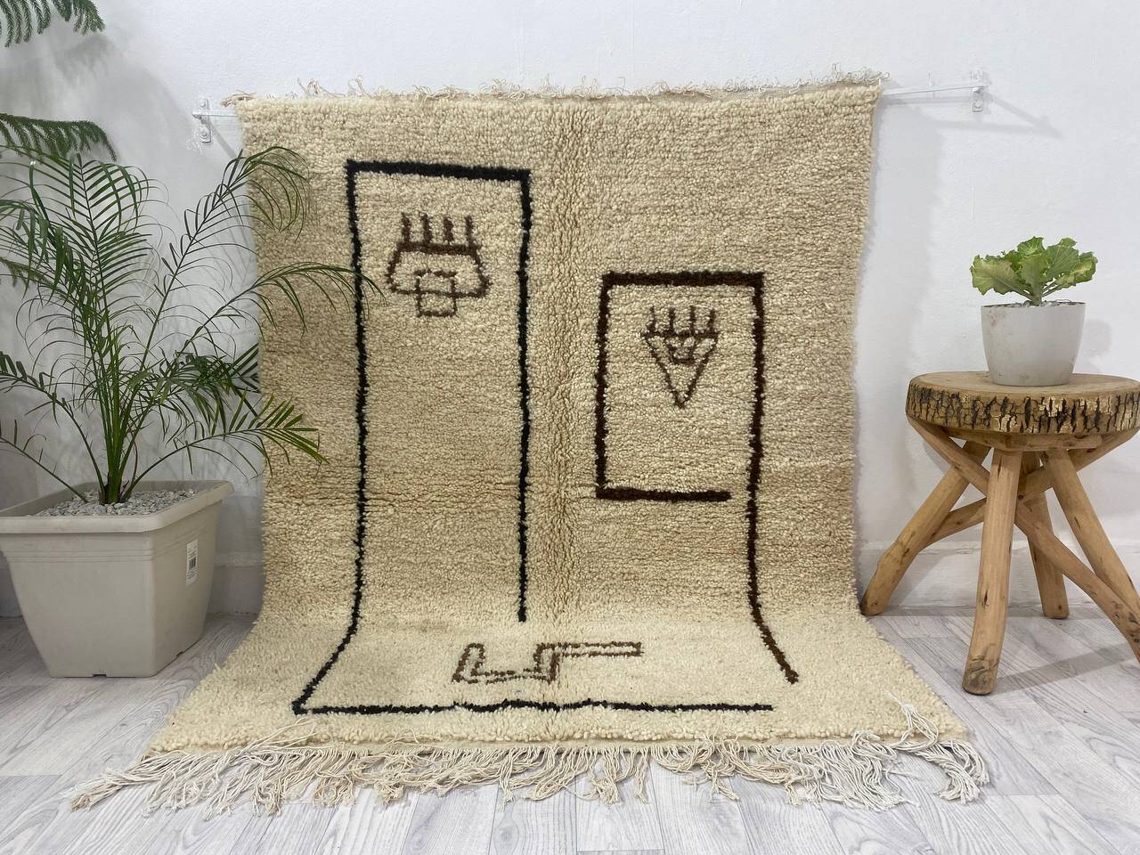 Handmade wool Berber rug 200 X 100 CM