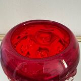 Red Murano glass vase from the 70s