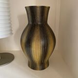 Saint Clément ceramic vase from the 50s, black and yellow