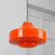 Mid-century italian orange glass & brass pendant lamp