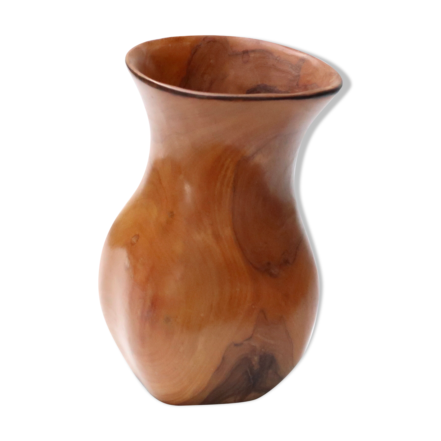 Asymmetrical wooden vase, 60s