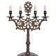 Pair Large Antique Bronze Shabbat Candelabra Germany