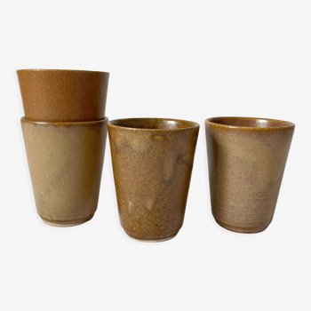 4 vintage Digoin stoneware cups