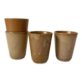 4 gobelets en grès Digoin vintage