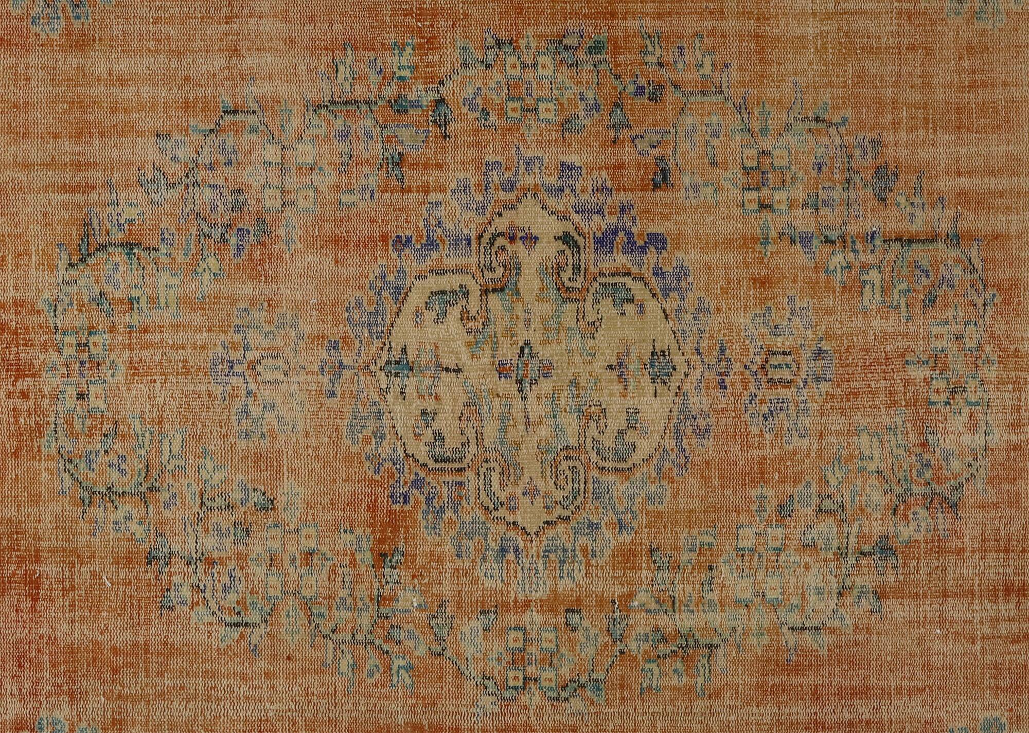 One-of-a-kind turkish handwoven vintage rug - rustic vintage charm 300x 191 cm