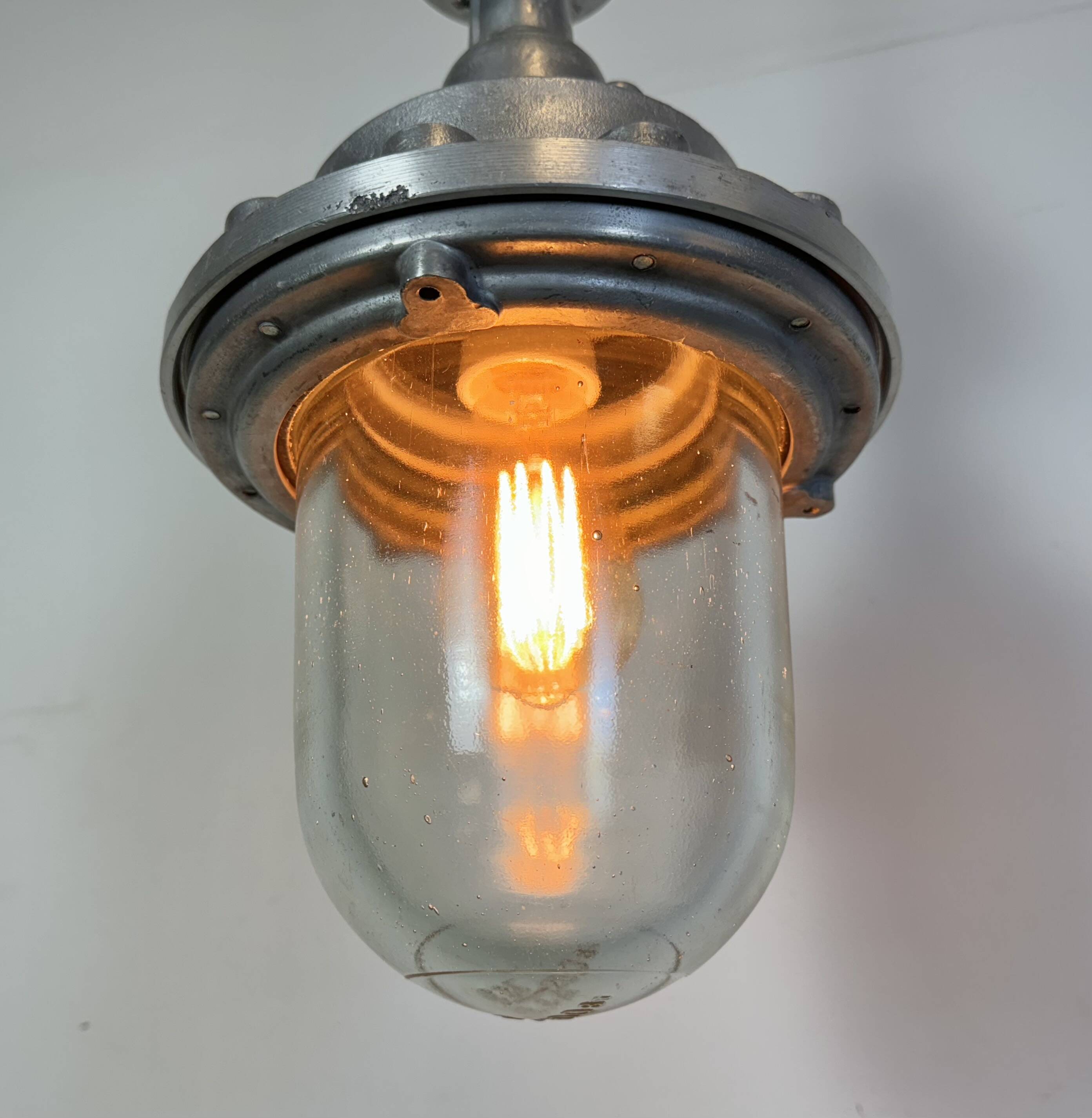 Industrial Soviet Aluminium Factory Pendant Lamp, 1960s