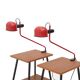 Lampe à pince métallique rouge de F. Fabbian, années 1980