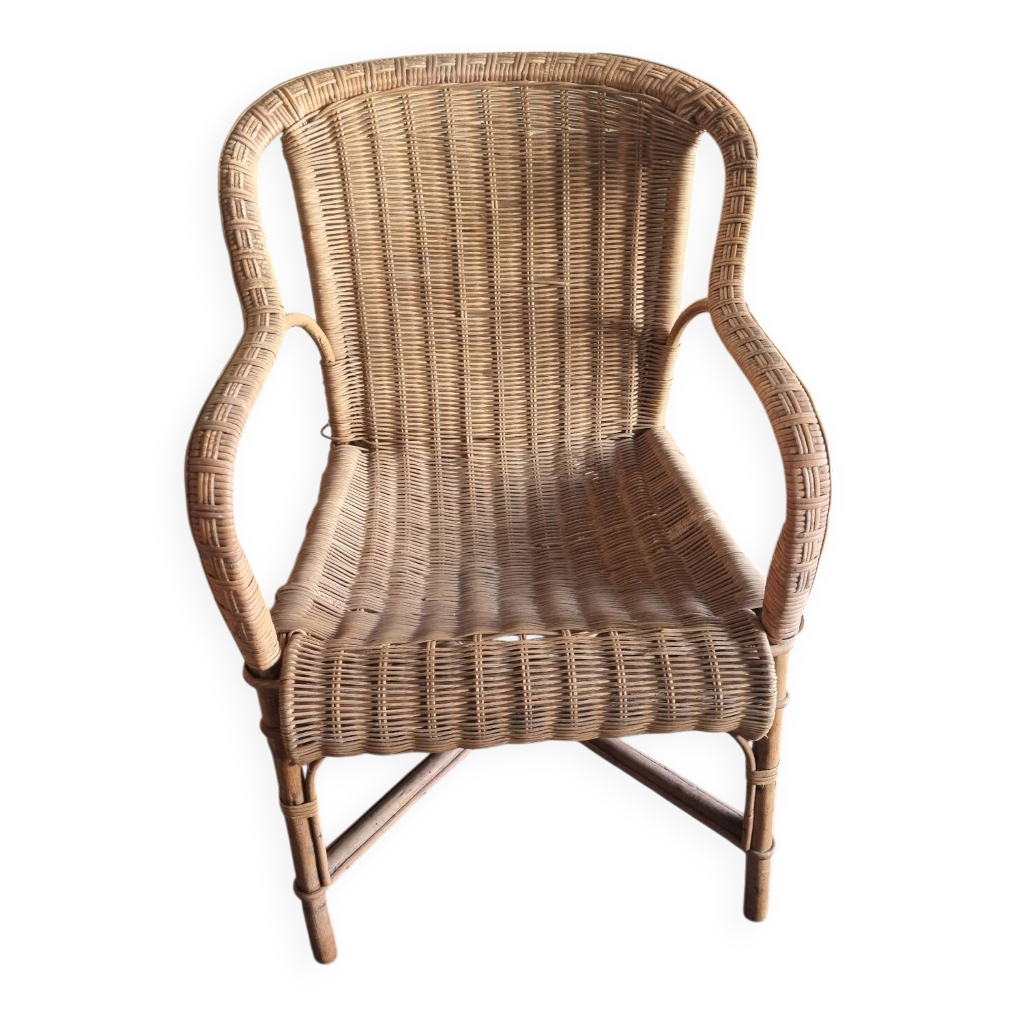1970s rattan armchair