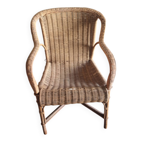Fauteuil en rotin de 1970