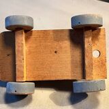 Yellow wooden tractor, antique toy