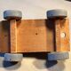 Yellow wooden tractor, antique toy