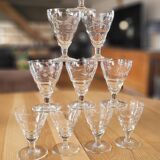 10 vintage cut glass water glasses