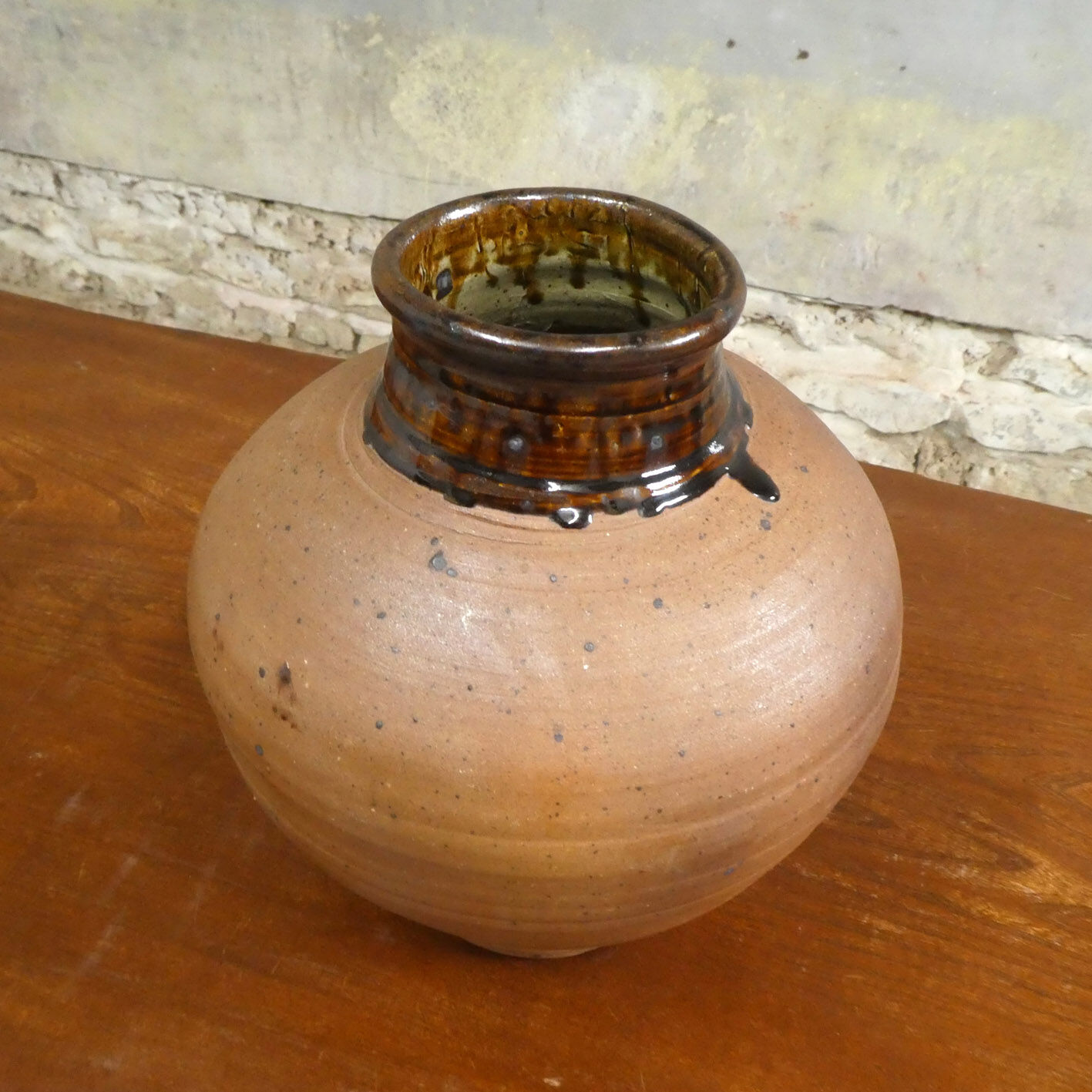 large vase of Pierre Digan partially enamelled