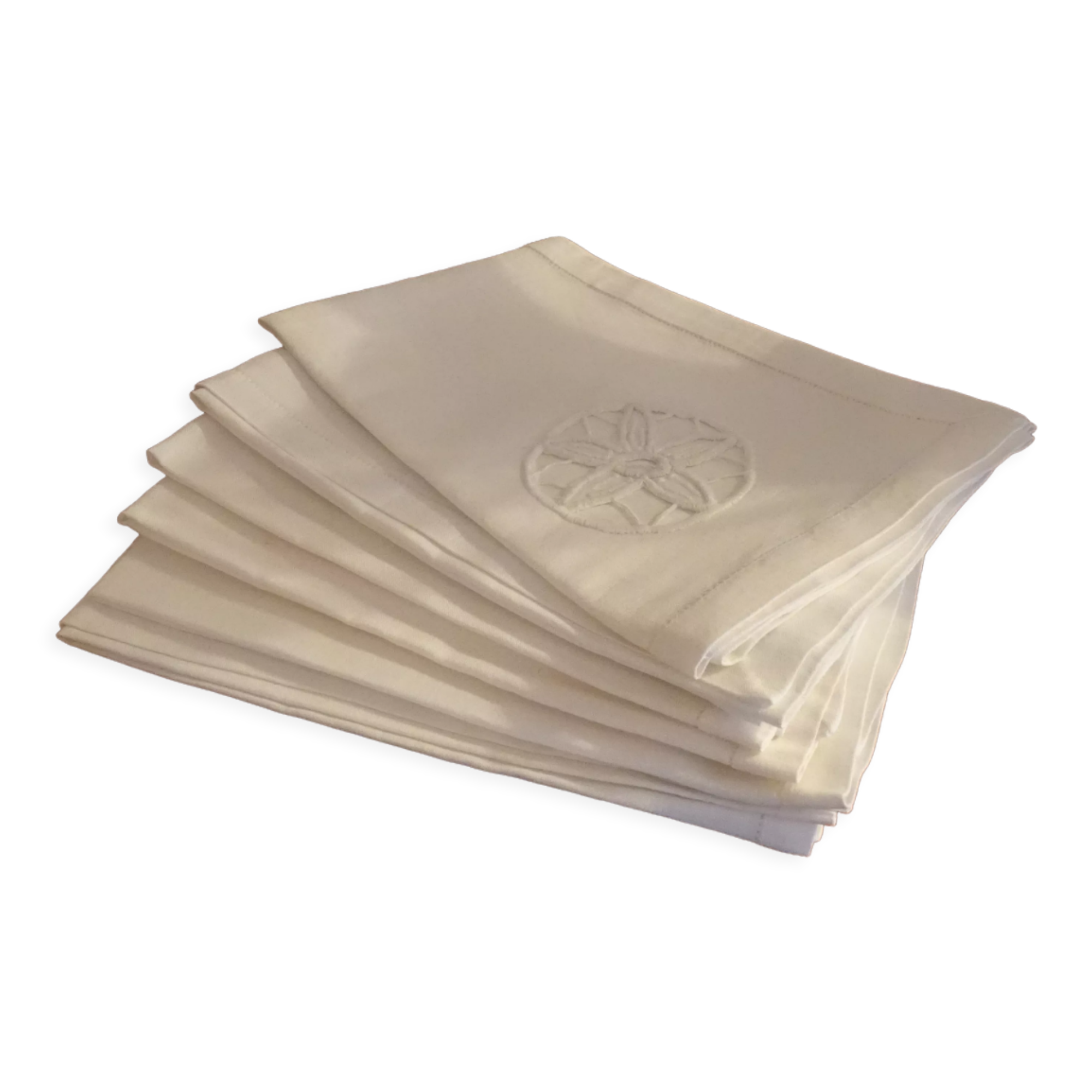 6 openwork napkins cotton mixed race 47 x 47 flower decoration