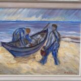 Swedish modern painting, 1970s Börje Nettelbring (1913-1986). oil on canvas. framed.