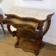 Napoleon III console in walnut and white marble