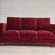 1950s, Danish 3-seater sofa, furniture velour, oak wood.