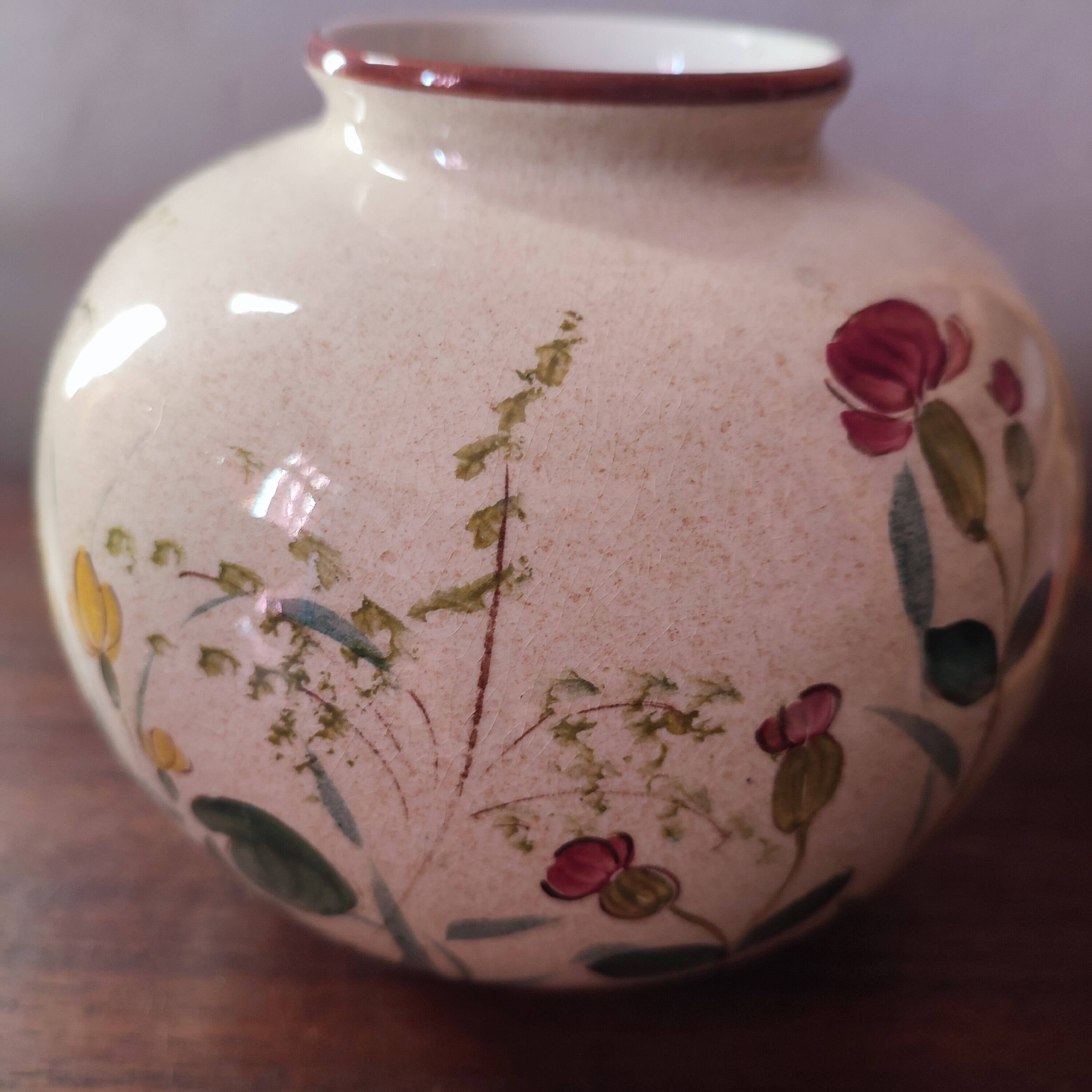 Villeroy & Boch hand-painted spherical vase