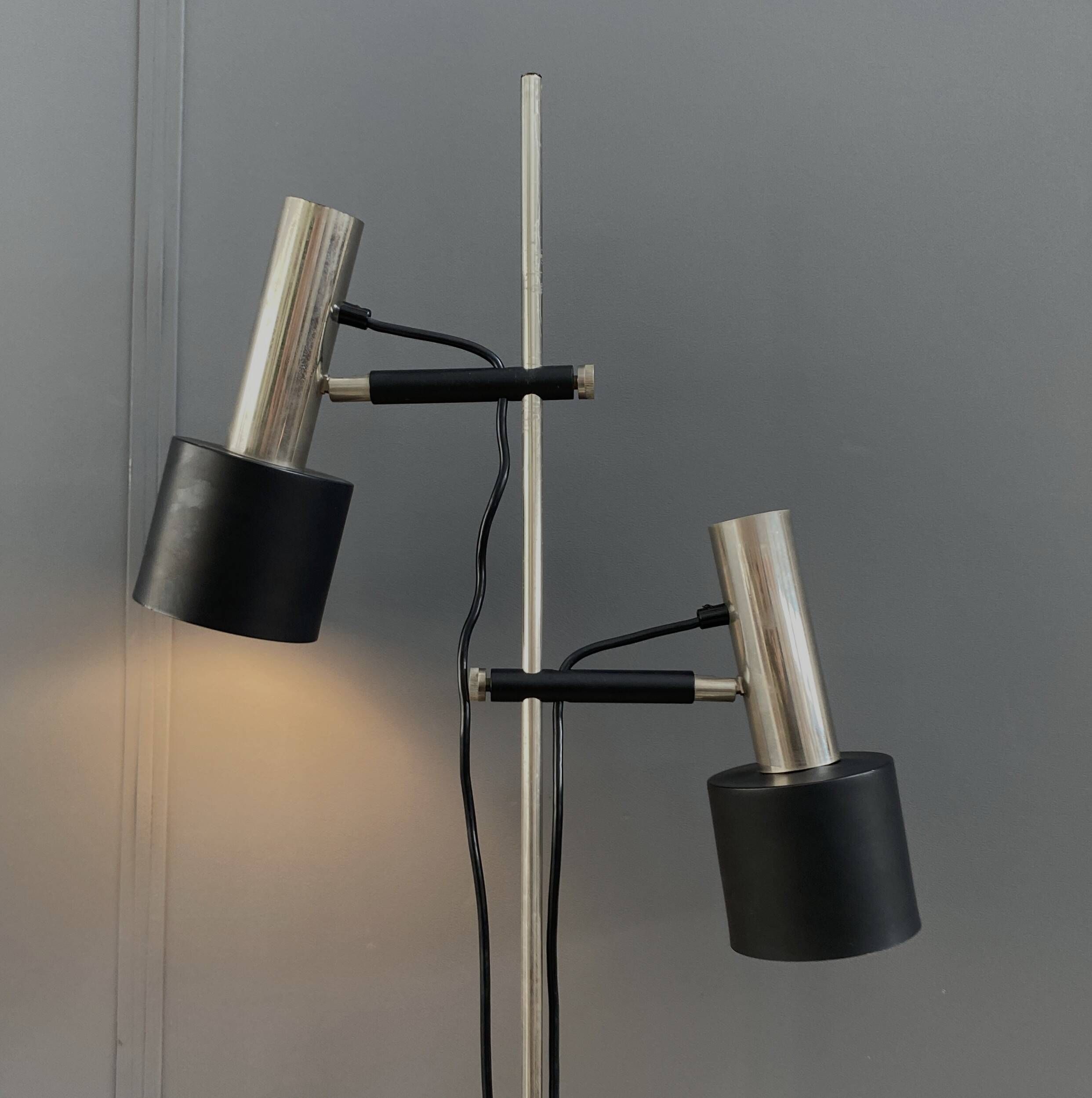 double shaded metal floorlamp by J. Hoogervorst for Anvia Netherlands