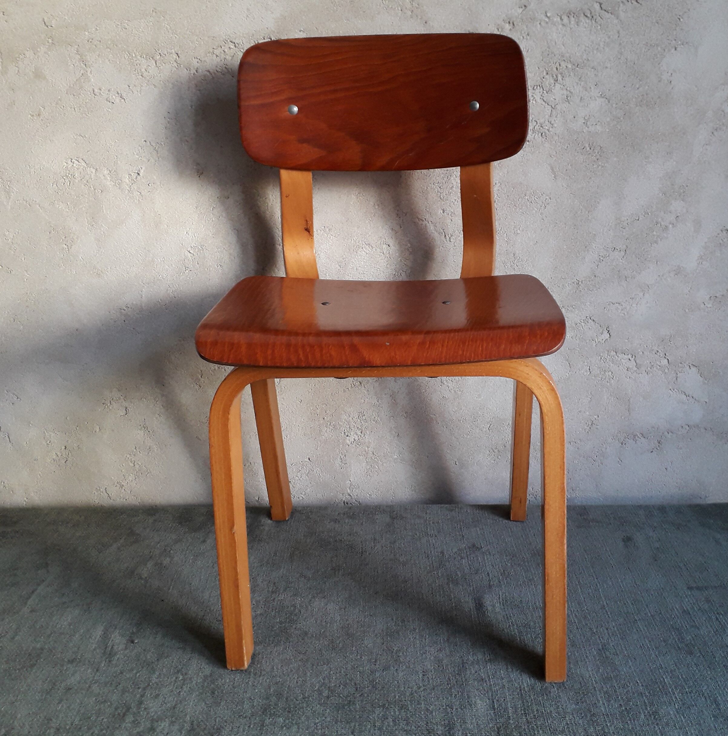 Children's school chair made of vintage wood