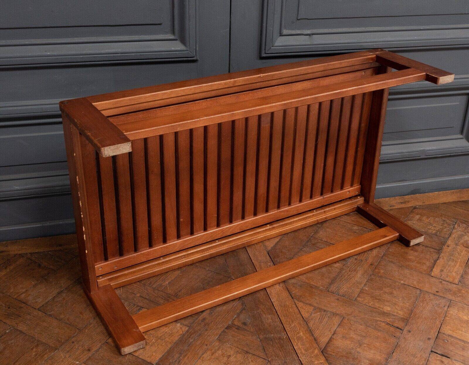 Wooden slatted coffee table 1980 removable top