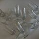 Set of 9 modernist half crystal water wine roller glasses 1960