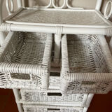 White rattan chest of drawers