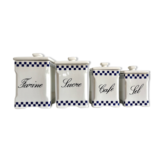 4 glazed earthenware jars