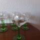 12 glasses liquor in crystal foot green grape pattern