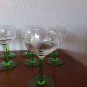 12 verres liqueur en cristal pied vert motif raisin