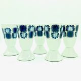 Series of 5 mazagrans or porcelain cups from Limoges