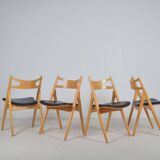 Set CH-29 Sawbuck chairs designed by Hans Wegner for Carl Hansen & Son