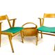 Pair of chair chair bridge design vintage 50