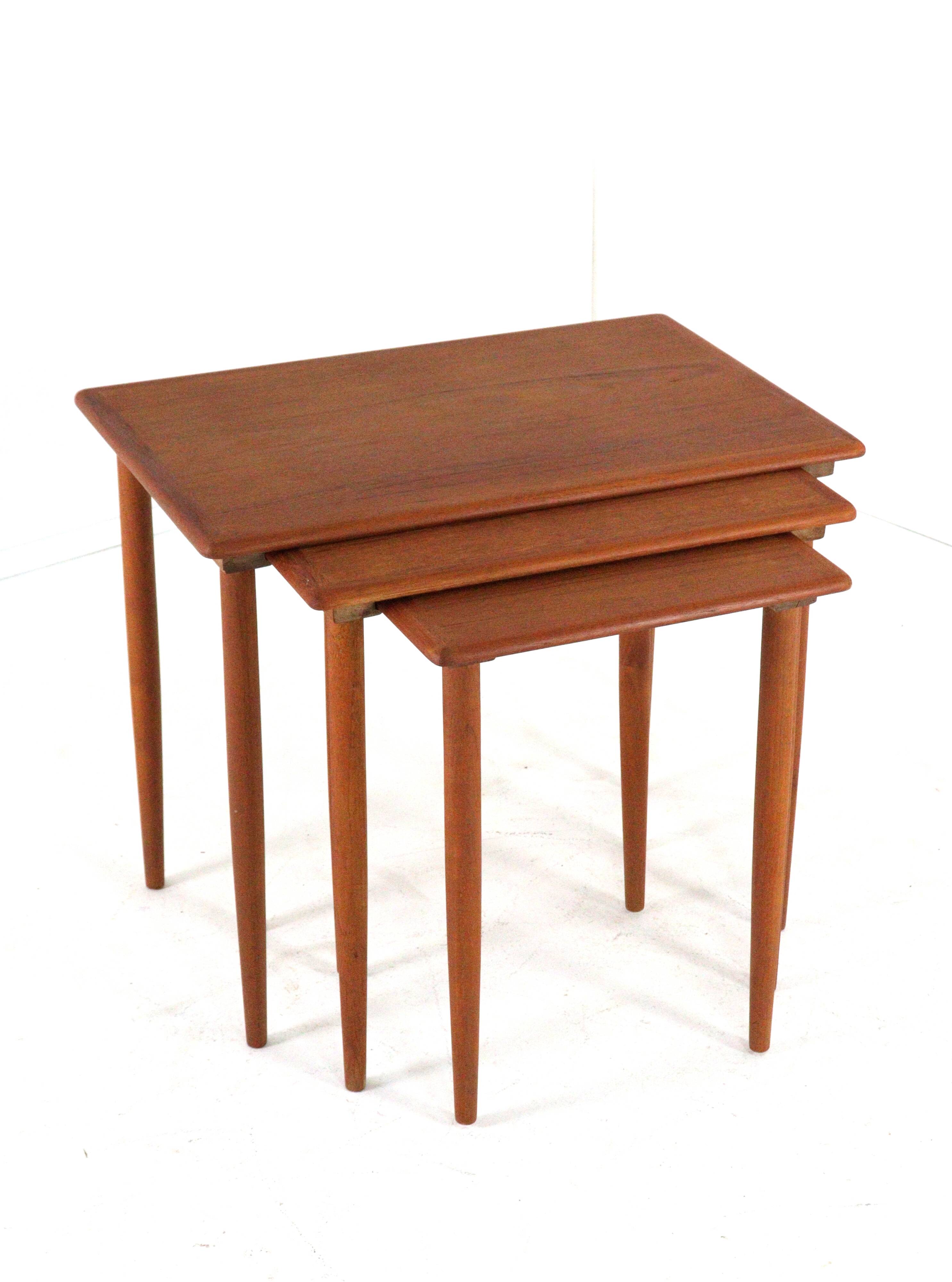Set of 3 danish nesting tables - danish mid century modern design