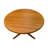 Danish solid teak round coffee table, 1970s