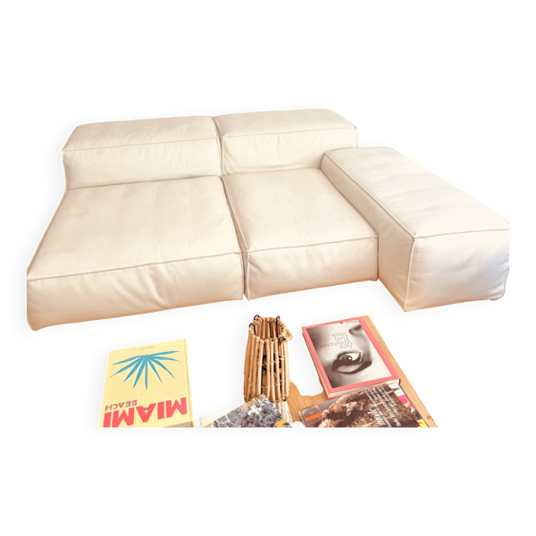 Canapé Living Divani Extrasoft en cuir blanc , état neuf