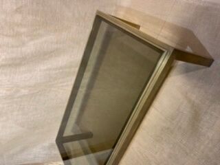 Brass coffee table and smoked glass