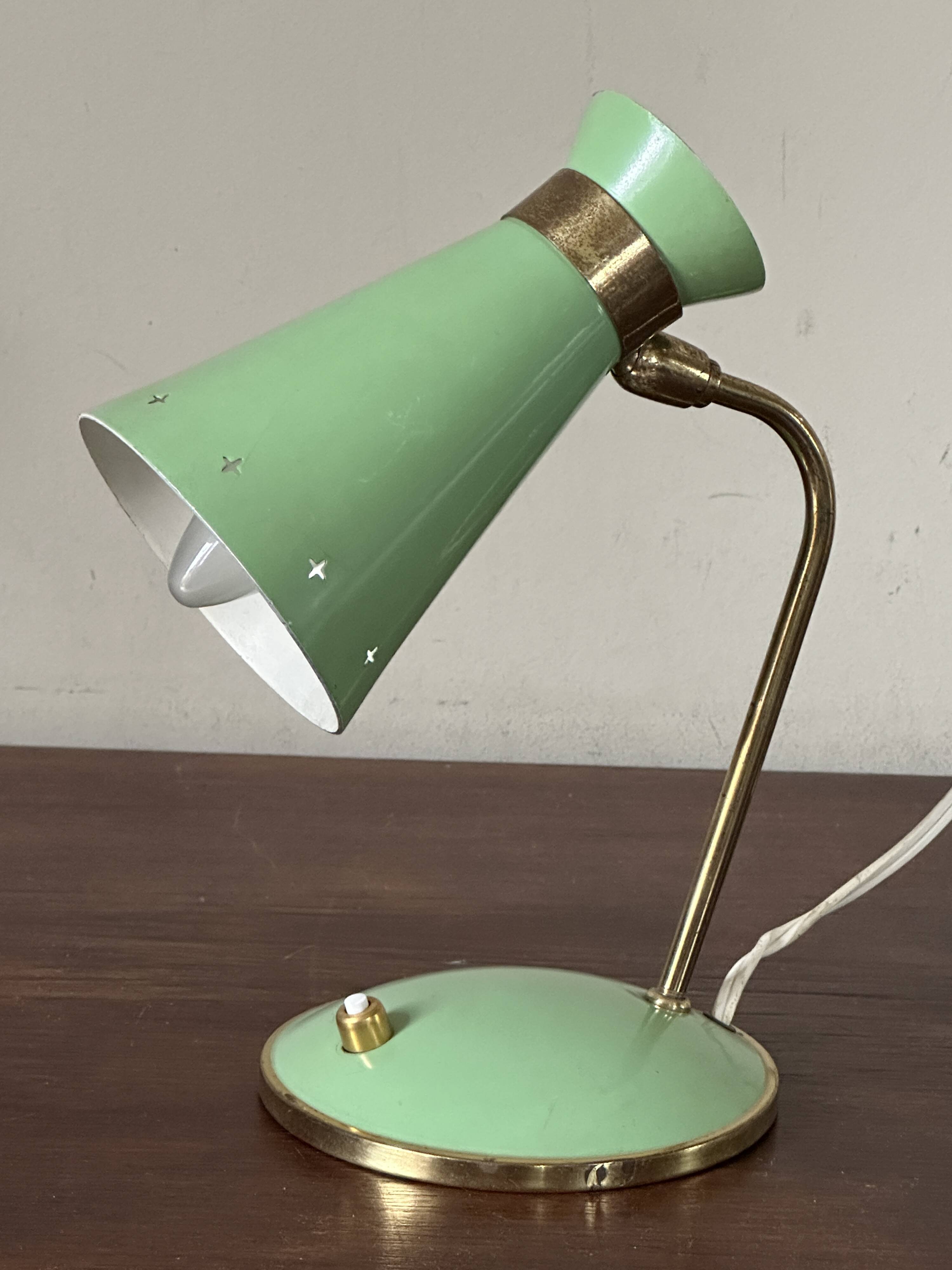 Lampe cocotte diabolo verte design années 60