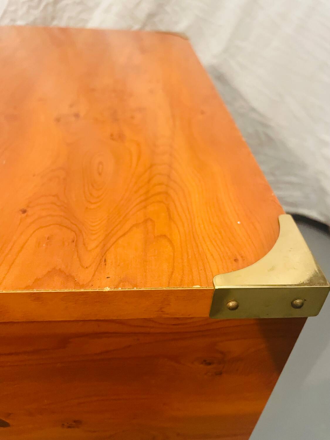 Gautier “Marine” bedside table in wood and brass, 1991