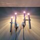 Pair of chromed metal wall lights, design Gaetano Sciolari, 1970s