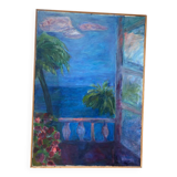 Window on the sea signed